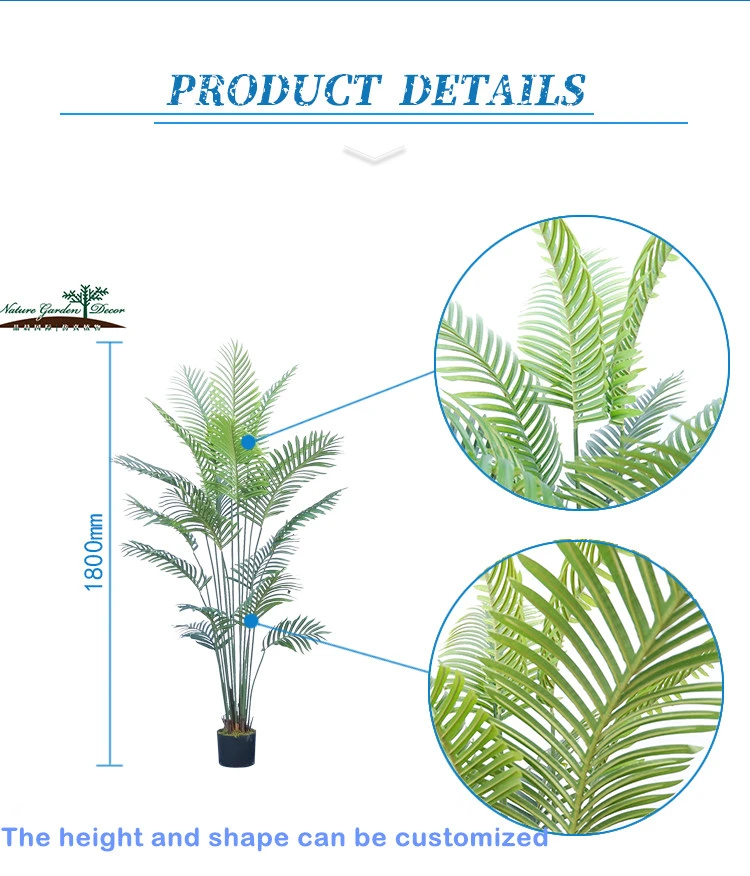 Wholesale Indoor Outdoor Decoration Fake Green Plant Plastic Artificial Palm Tree