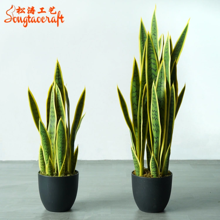 High Quality Hot Sale Yellow Decorative Snake Plant Artificial Sansewieria Bonsai Tree