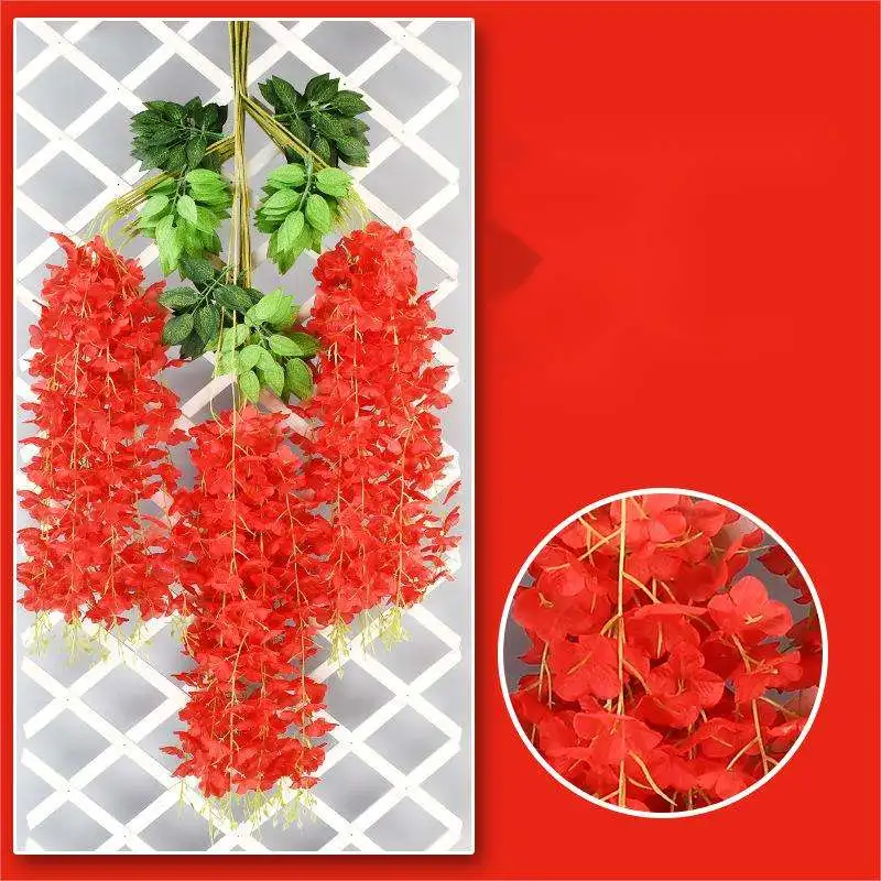 Decorative Flower Plastic Arch Artificial Flowers Wisteria Flower Vine Ceiling Hanging