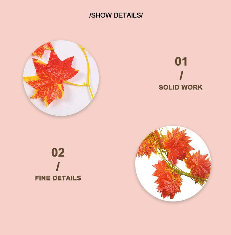 Inunion Artificial Maple Leaf Plants Vine Hanging Garland Flowers Leaves Home Garden Wedding Wall Decor Artificial Vine